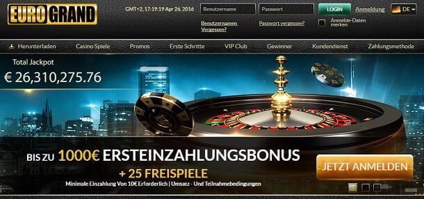 Zahlungsmöglichkeiten im EuroGrand Casino