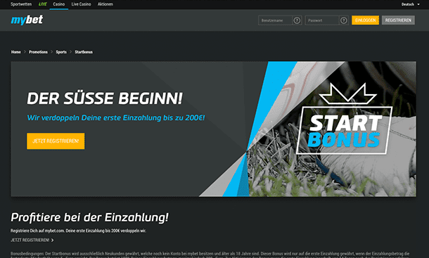 Mybet Einzahlungsbonus wartet auf neue Spieler