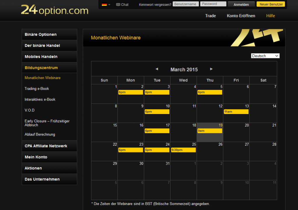 imparare trading con opzioni binarie