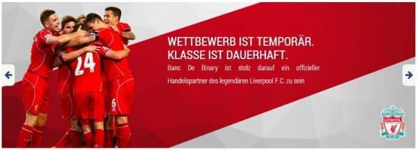 Banc de Binary unterstützt den Fußball.
