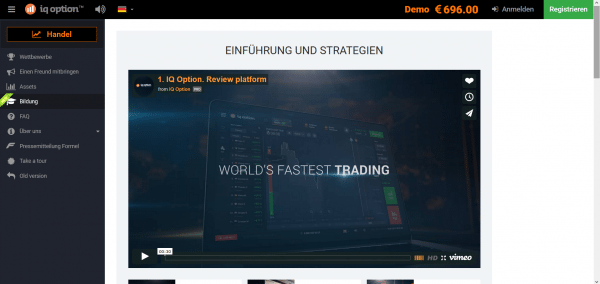 IQ Option bringt englischsprachige Lernvideos mit