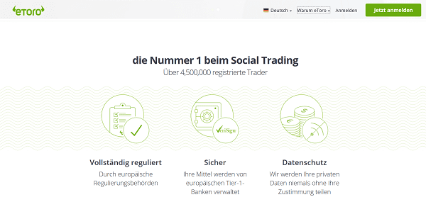 Sicherheit beim Social Trading per eToro