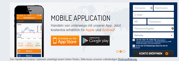 Mobile Trading App ZoomTrader