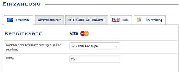 Die Einzahlungsmethoden im Überblick