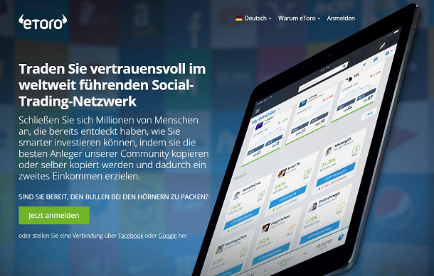 eToro Webseite