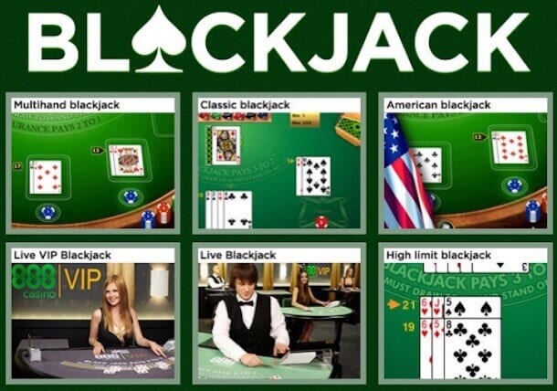 888Casino BlackJack: 10 Versionen spielbar