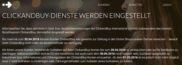 ClickandBuy beendet seinen Service 