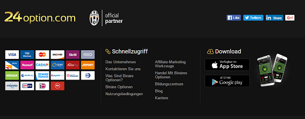 Alle Zahlungsarten bei 24option