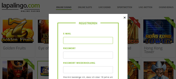 Lapalingo Registrierung 