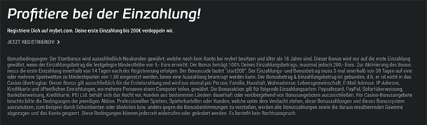 Screenshot mybet Bonusbedingungen