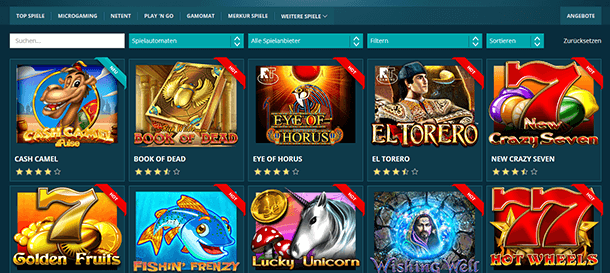 Platin Casino Erfahrungen Spieleangebot