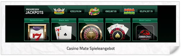 Casino Mate Spielangebot