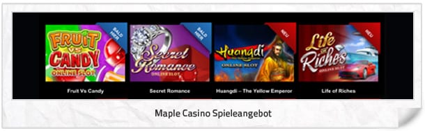 Maple Casino Spielangebot