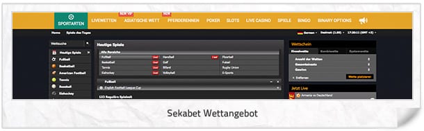 Sekabet Wettangebot