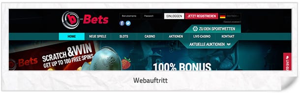 b-bets Webauftritt