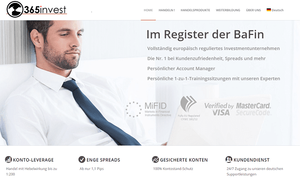 365invest Webseite