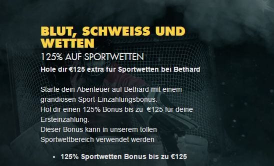 Bethard Neukundenbonus von bis zu 125 Euro verfügbar