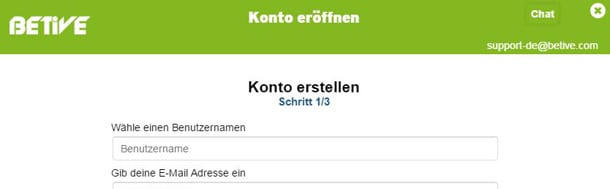 Betive Kontoeröffnung 