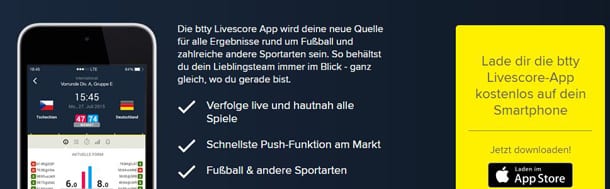 Die Btty Livescore App im Überblick