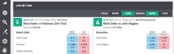 Die Matchbook Webseite im Blick