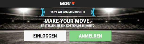 Der 100 Prozent Willkommensbonus von betser im Blick