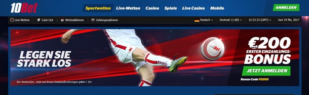 10bet Bonuspaket Neukunden