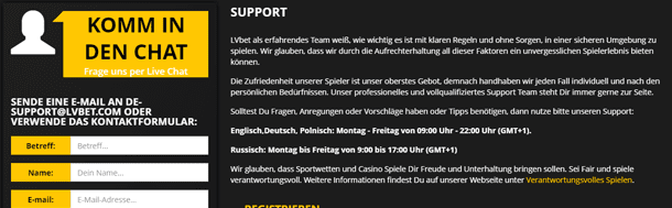 LVBet Kundendienst