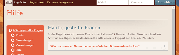LeoVegas Kundendienst