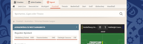 LeoVegas Sport Live Ticker