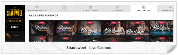 Shadowbet Casino Live-Casino