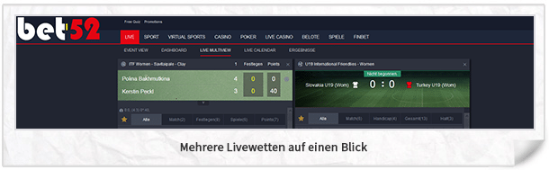 Bet52 Live-Wetten