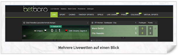 Betboro Live-Wetten