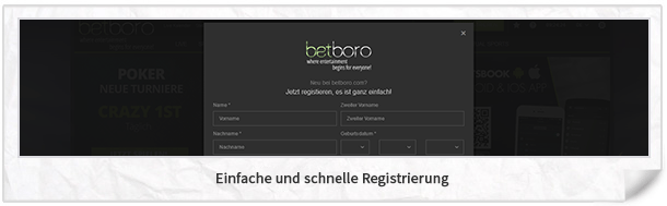 Betboro Registrierung