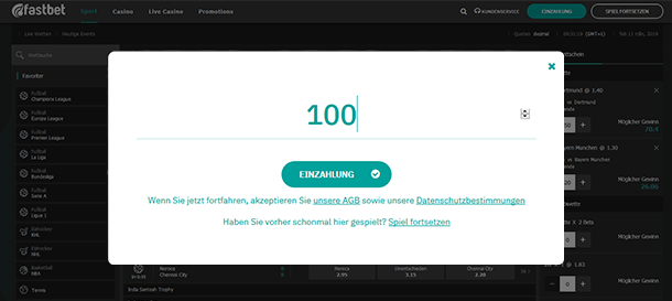FastBet Registrierung 