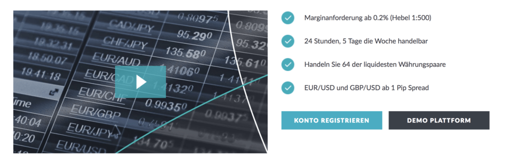 Konditionen beim Forexhandel beim Broker LCG