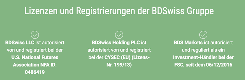 BDSwiss Regulierung