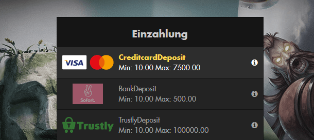 Bethard Casino Zahlungsmöglichkeiten