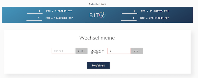 Ethereum Bitcoins Tausch