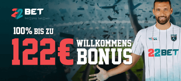 22BET Bonus für Neukunden 