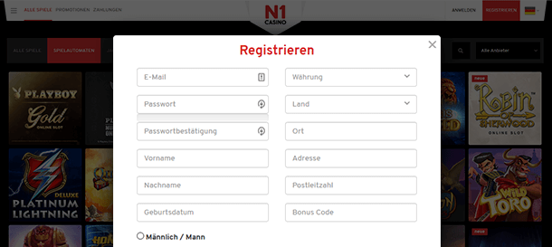N1 Casino Registrierung