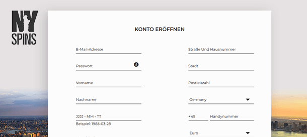 NYspins Registrierung 