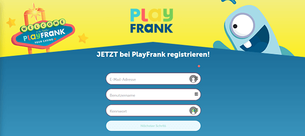 PlayFrank Casino Registrierung 