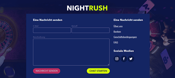 NightRush Casino Support