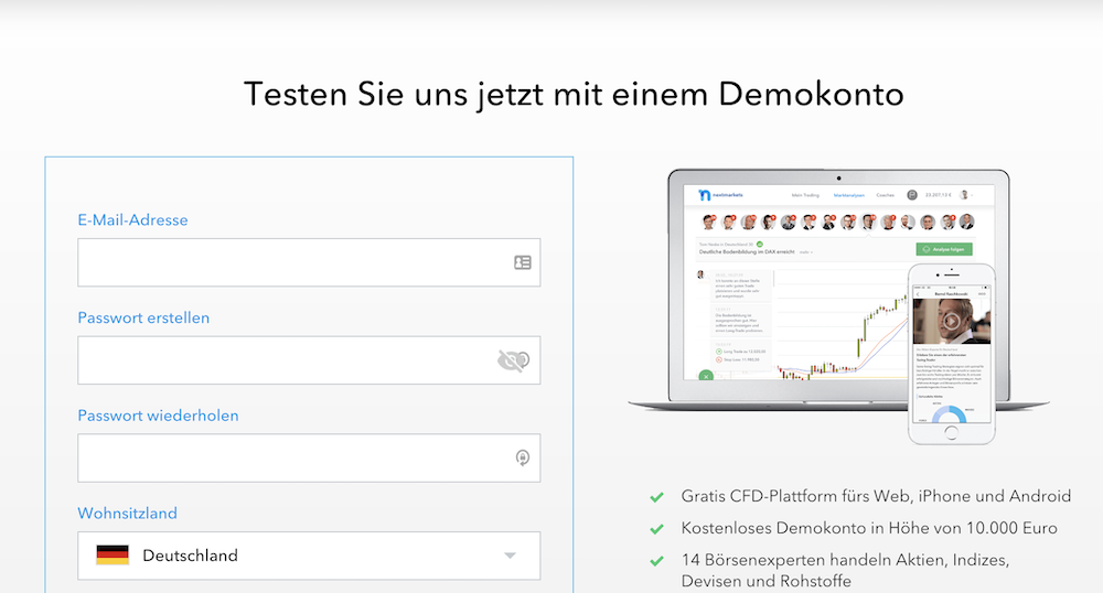 nextmarkets Demokonto