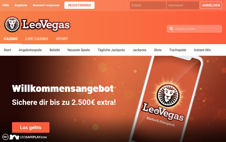 LeoVegas Casino Startseite