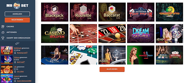 Mr Bet Casino Live Casino