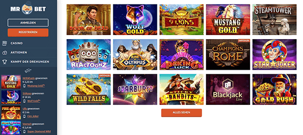 Mr Bet Casino Spieleauswahl