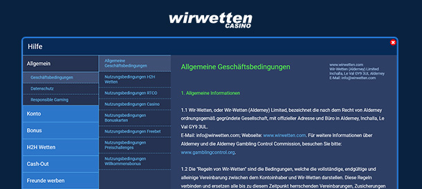 WirWetten Casino Support