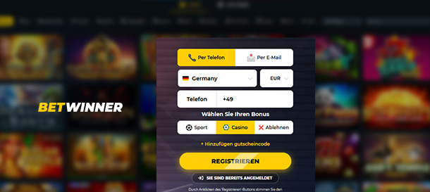 Betwinner Casino Registrierung