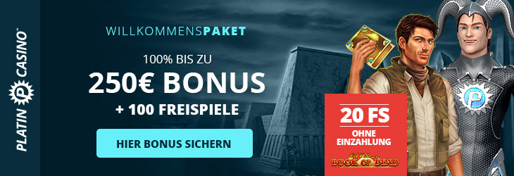 Platin Casino Bonus für Neukunden 